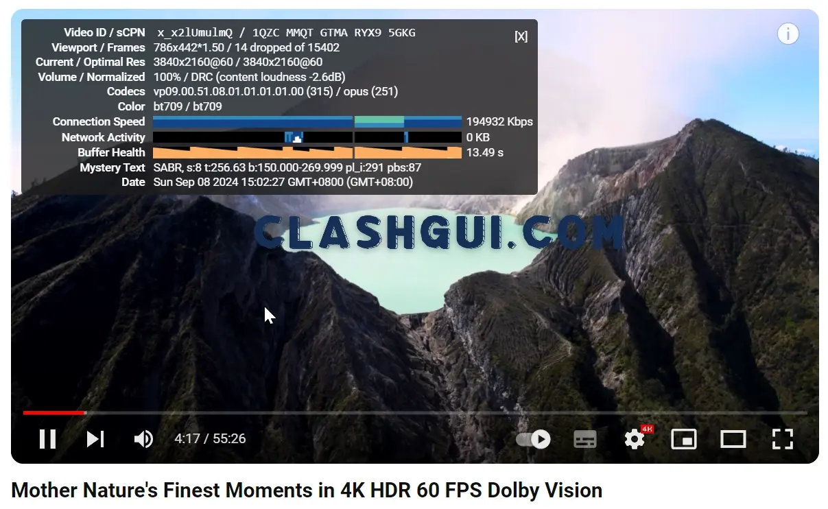 贝贝云机场 YouTube 4K 播放测试 Clash GUI