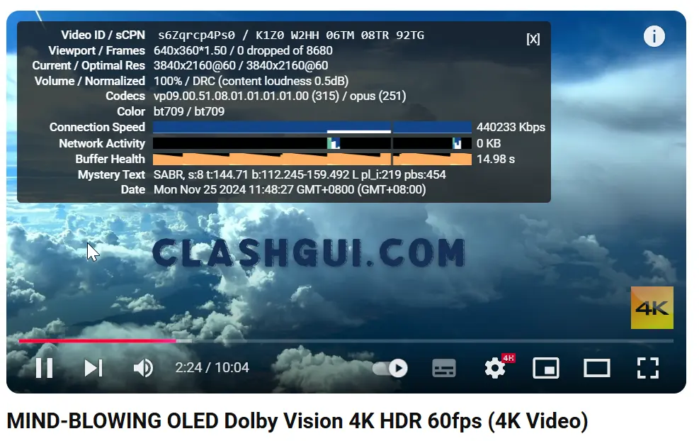 Bitz 机场 YouTube 4K 播放测试 Clash GUI 下载站